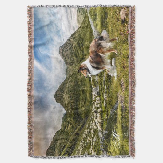 Couverture Sable Rough Collie, Lamb & Sheep - Personnalisé (devant Vertical)