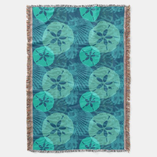 Couverture Sable turquoise Dollars Coquillages Motif sur Océa (devant Vertical)