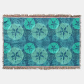 Couverture Sable turquoise Dollars Coquillages Motif sur Océa (Devant)