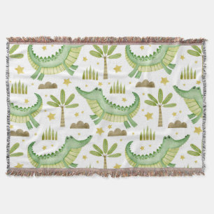 Couverture Safari africain : Crocodile et palmiers aquarelles
