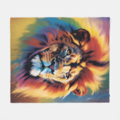 Couverture Safari Lion Africain - Fleece arc-en-ci (Devant (Horizontal))