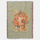 Couverture Sage Green & Orange Citrouille Bounty Thanksgiving (devant Vertical)