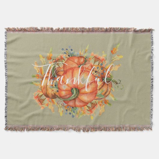 Couverture Sage Green & Orange Citrouille Bounty Thanksgiving (Devant)