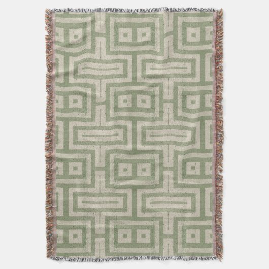 Couverture Sage Vert et Beige Moderne Impression (devant Vertical)