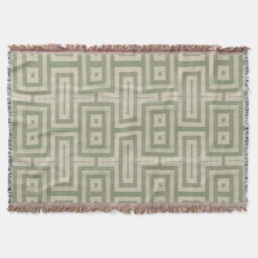 Couverture Sage Vert et Beige Moderne Impression (Devant)