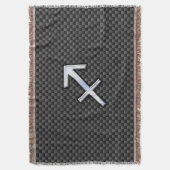 Couverture Sagittarius signe Zodiac Noir en fibre de carbone (devant Vertical)