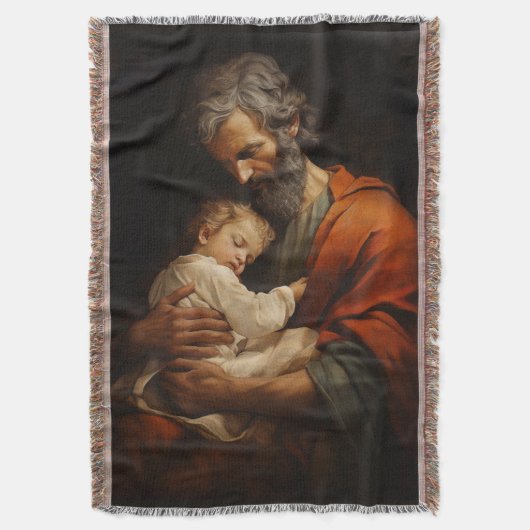 Couverture Saint Joseph et bébé Jésus Religieux Catholique (devant Vertical)