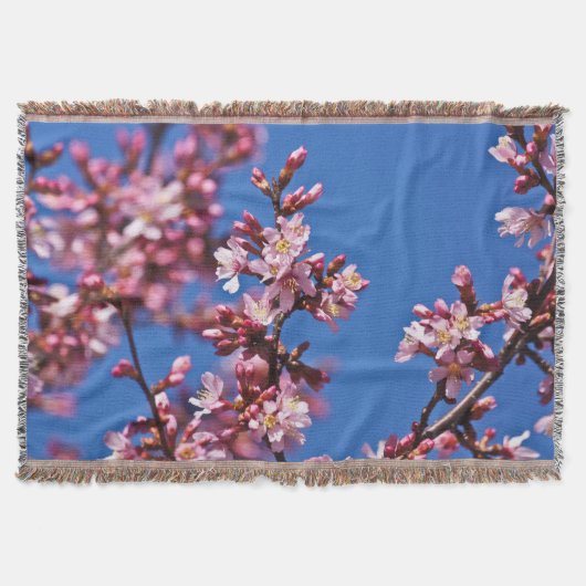 Couverture Sakura Cerisiers en Fleur Touchant le Bleu (Devant)
