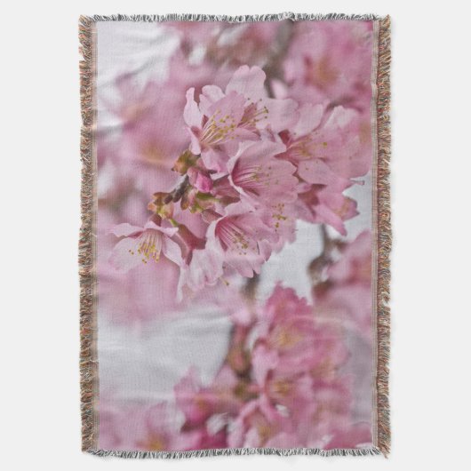 Couverture Sakura Cherry Blossoms rose pâle (devant Vertical)