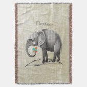 Couverture Salle de garçon personnalisée Eléphant Vintage Elé (devant Vertical)