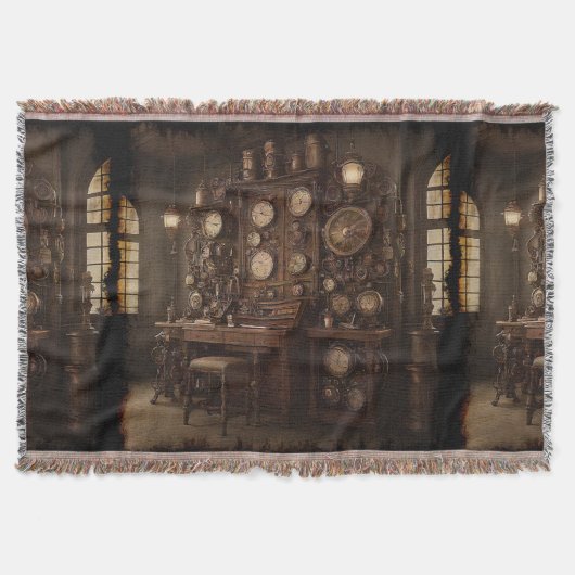 Couverture Salle Steampunk avec vieilles horloge (Devant)