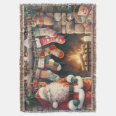 Couverture Santa by Fireplace Christmas Stockings (devant Vertical)
