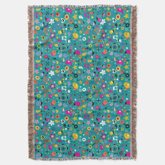 Couverture sarcelle d'hiver de motif de bande dessinée (devant Vertical)