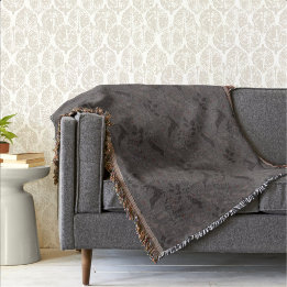 Couverture Scandi-Moderne Botanique D'Hiver Scandi-Taupe Soph