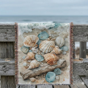 Couverture Scène aquarelle de coquillages des mers côtières e