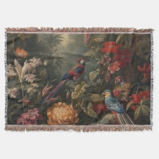 Couverture Scène botanique vintage oiseaux fleurs au paradis (Devant)