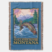 Couverture Scène de pêche de mouche - rivière de gallatine, (devant Vertical)