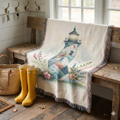 Couverture Scène florale côtière du phare patchwork