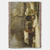 Couverture Scène hivernale vintage par George Durrie (devant Vertical)