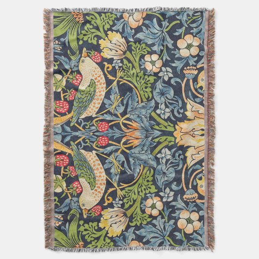 Couverture Schéma floral William Morris Strawberry Thief (devant Vertical)
