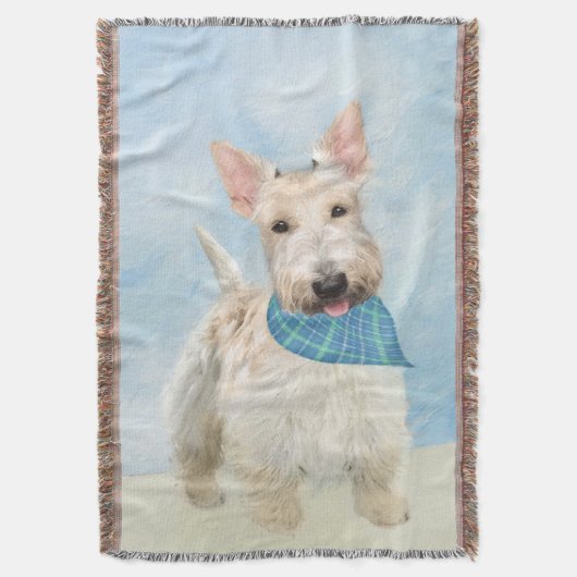 Couverture Scottish Terrier Wheaten Dog Painting Art original (devant Vertical)