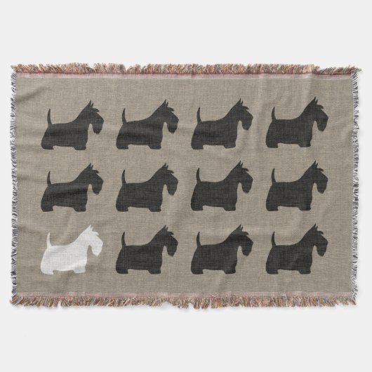 Couverture Scottish Terriers | Chiens écossais noirs et blanc (Devant)