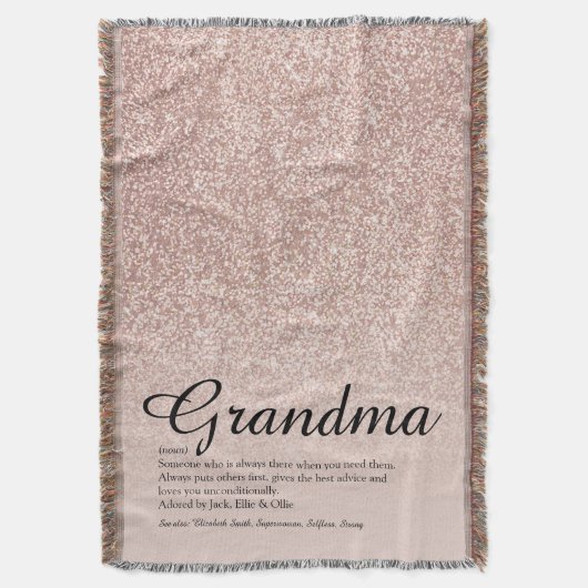 Couverture Script Papy Mamie Rose Gold Paillettes (devant Vertical)