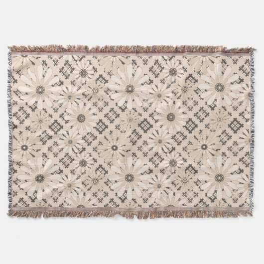 Couverture Seamless abstract moderne checkered plaid floral b (Devant)