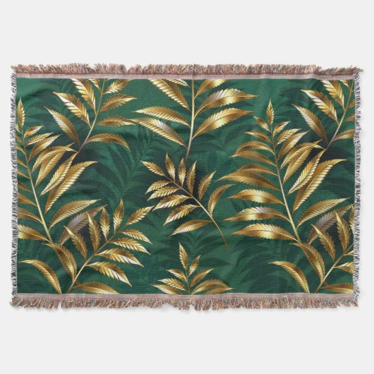 Couverture Seamless pattern with golden ferns (Devant)