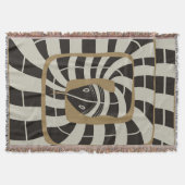 Couverture Serpent Abstrait rayé amusant dans les tons neutre (Devant)