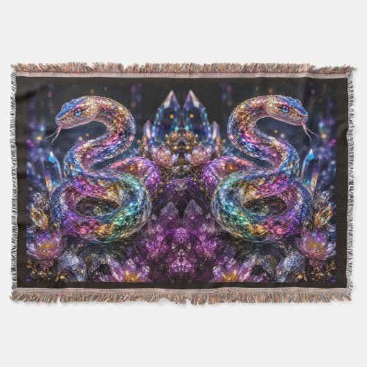 Couverture Serpent de cristal de luxe | Glamour noir or (Devant)