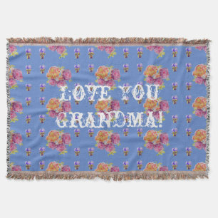 Couverture Shabby Chic Rose Floral Aimer You Grand-mère Jeter