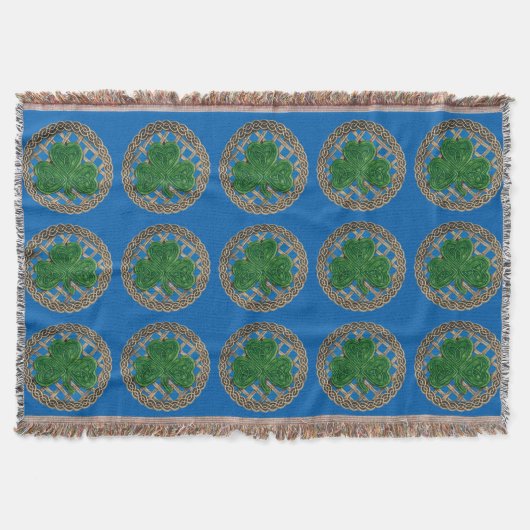 Couverture Shamrock Bleu Sur Noeuds Célestes Lancer La Couver (Devant)