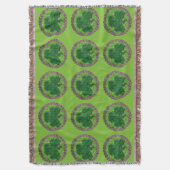 Couverture Shamrock Vert Sur Noeuds Célestes Jeter Blanche (devant Vertical)