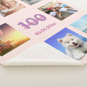 Couverture Sherpa 100e anniversaire bkush rose or photo nom collage (3/4)