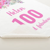 Couverture Sherpa 100e anniversaire rose floral (3/4)