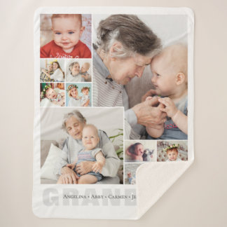 Couverture Sherpa 10-Photo Collage Grandma Gift