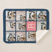 Couverture Sherpa 11 Photo Collage et Big Monogram pêche bleu (Devant (Horizontal))