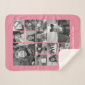 Couverture Sherpa 14 Photo Collage - rose pâle ajouter vos photos (Devant (Horizontal))
