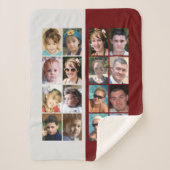 Couverture Sherpa 16 photo collage bordeaux et gris (Devant)