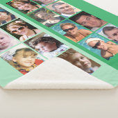 Couverture Sherpa 16 photo collage clair et vert foncé (3/4)