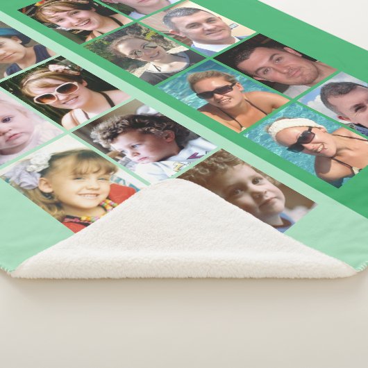 Couverture Sherpa 16 photo collage clair et vert foncé (3/4)