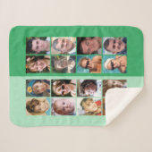 Couverture Sherpa 16 photos collage vert clair et vert foncé (Devant (Horizontal))