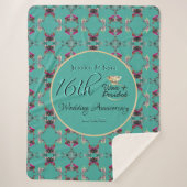 Couverture Sherpa 16e anniversaire du Mariage Bougies et fleur de St (Devant)