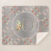 Couverture Sherpa 16e anniversaire Mariage Cire, Peridot & Satice (Devant (Horizontal))