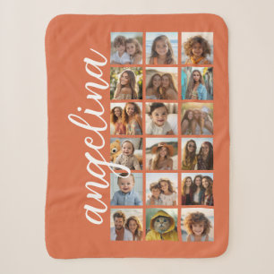 Couverture Sherpa 18 Collage photo avec grand script - Terre cuite