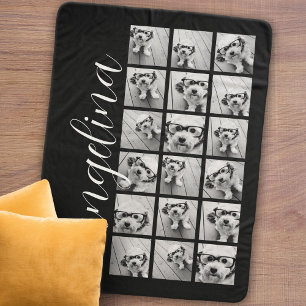 Couverture Sherpa 18 Photo Collage - CAN EDIT noir blanc script