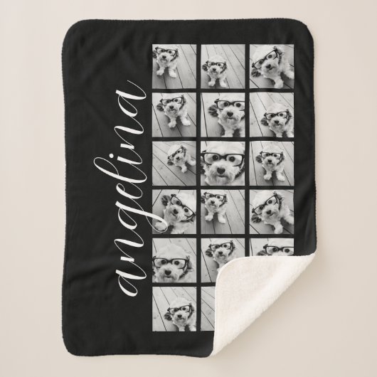 Couverture Sherpa 18 Photo Collage - CAN EDIT noir blanc script (Devant)