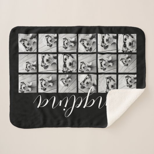 Couverture Sherpa 18 Photo Collage - CAN EDIT noir blanc script (Devant (Horizontal))