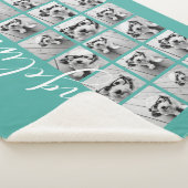 Couverture Sherpa 18 Photo Collage - CAN EDIT turquoise en blanc (3/4)